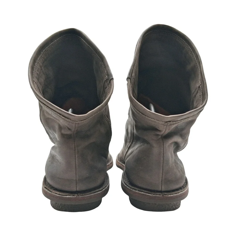 Trippen Boots Womens Size 9 Brown Leather Wedge Ankle Pull On Casual Booties